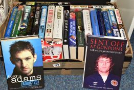 A BOX OF FOOTBALL BIOGRAPHIES AND AUTOBIOGRAPHIES, twenty two books, subjects/authors to include