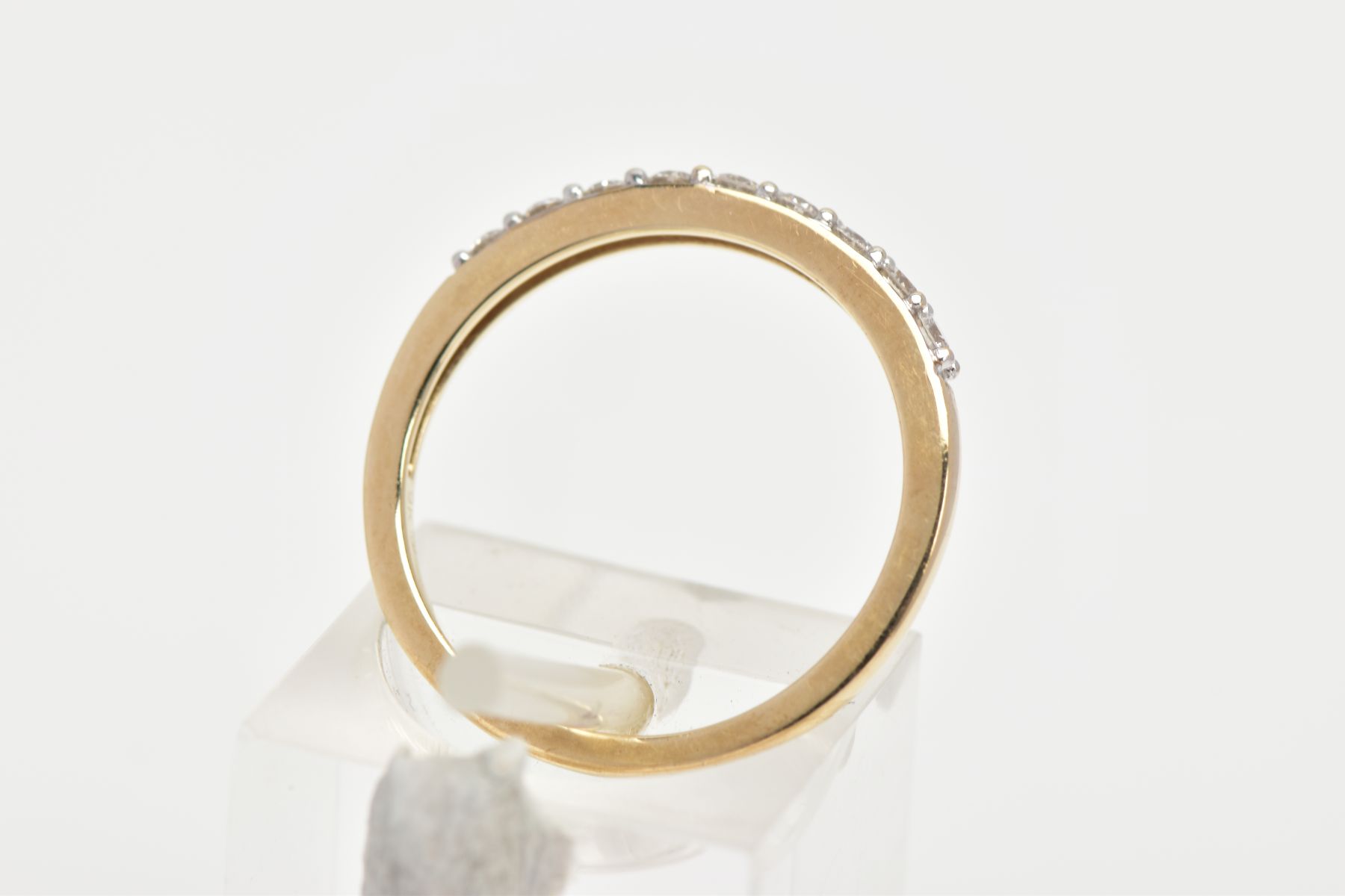 A 9CT GOLD DIAMOND HALF ETERNITY RING, designed with a row of nine claw set round brilliant cut - Image 3 of 4