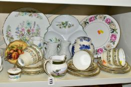 A GROUP OF CERAMIC TEAWARES, twenty seven pieces to include a Royal Worcester Royal Garden Elgar