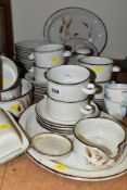 MIDWINTER STONEHENGE 'WILD OATS' PART DINNER SERVICE, comprising eight twin handled soup bowls
