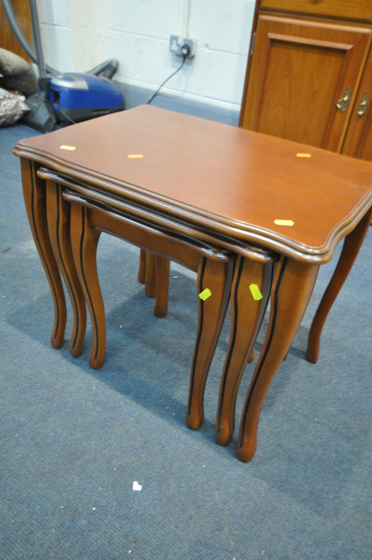 A YOUNGER CHERRYWOOD COCKTAIL CABINET, the double glazed top over a fall front section, two drawer - Image 6 of 6