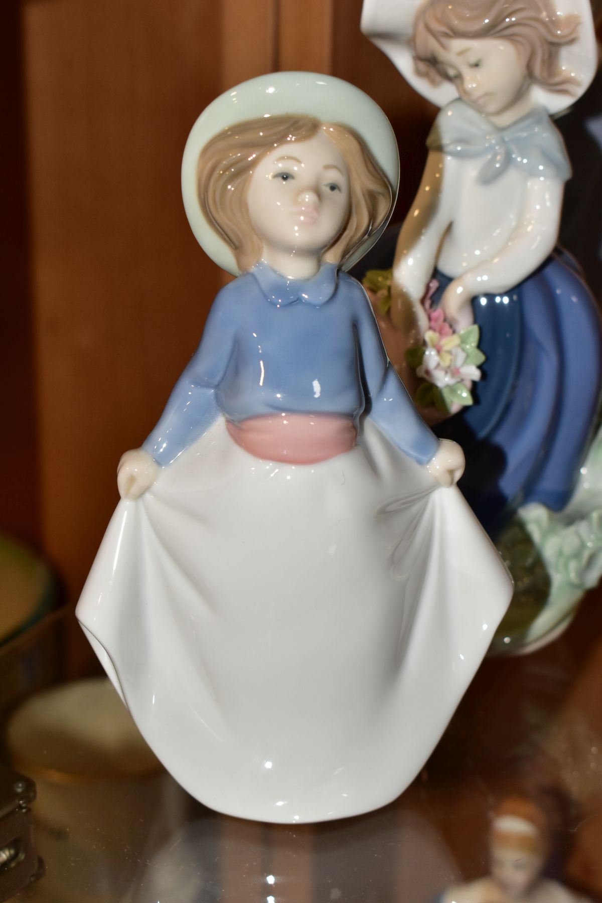TWO LLADRO AND TWO NAO PORCELAIN FIGURES OF GIRLS, the Lladro comprising Spring is Here, model no. - Image 4 of 6
