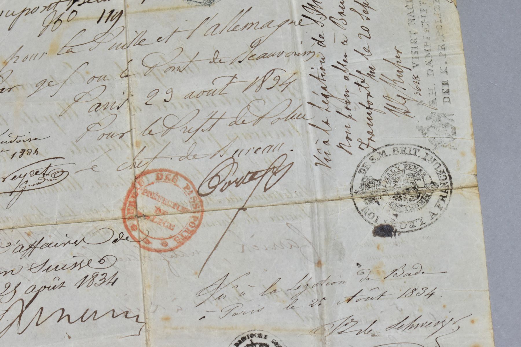 EPHEMERA, A diplomatic document from circa 1834 with the legend 'Au Nom Du Roi' (In the Name of - Image 10 of 12