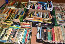 EIGHT BOXES OF BOOKS, approximately three hundred and fifty to four hundred titles to include