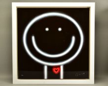 DOUG HYDE (BRITISH 1972) 'HEART THROB' a limited edition print on aluminium of a neon style face