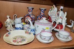 A GROUP OF 18TH AND 19TH CENTURY ENGLISH, CHINESE AND JAPANESE POTTERY AND PORCELAIN, MANY PIECES