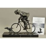 GEORGE SOMERVILLE (SCOTLAND 1947) 'BARK AND RIDE', a limited edition aluminium sculpture of a man on