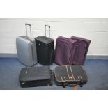 TWO HARDSHELL SUITCASES, one labelled Flymax, and four other suitcases (6)