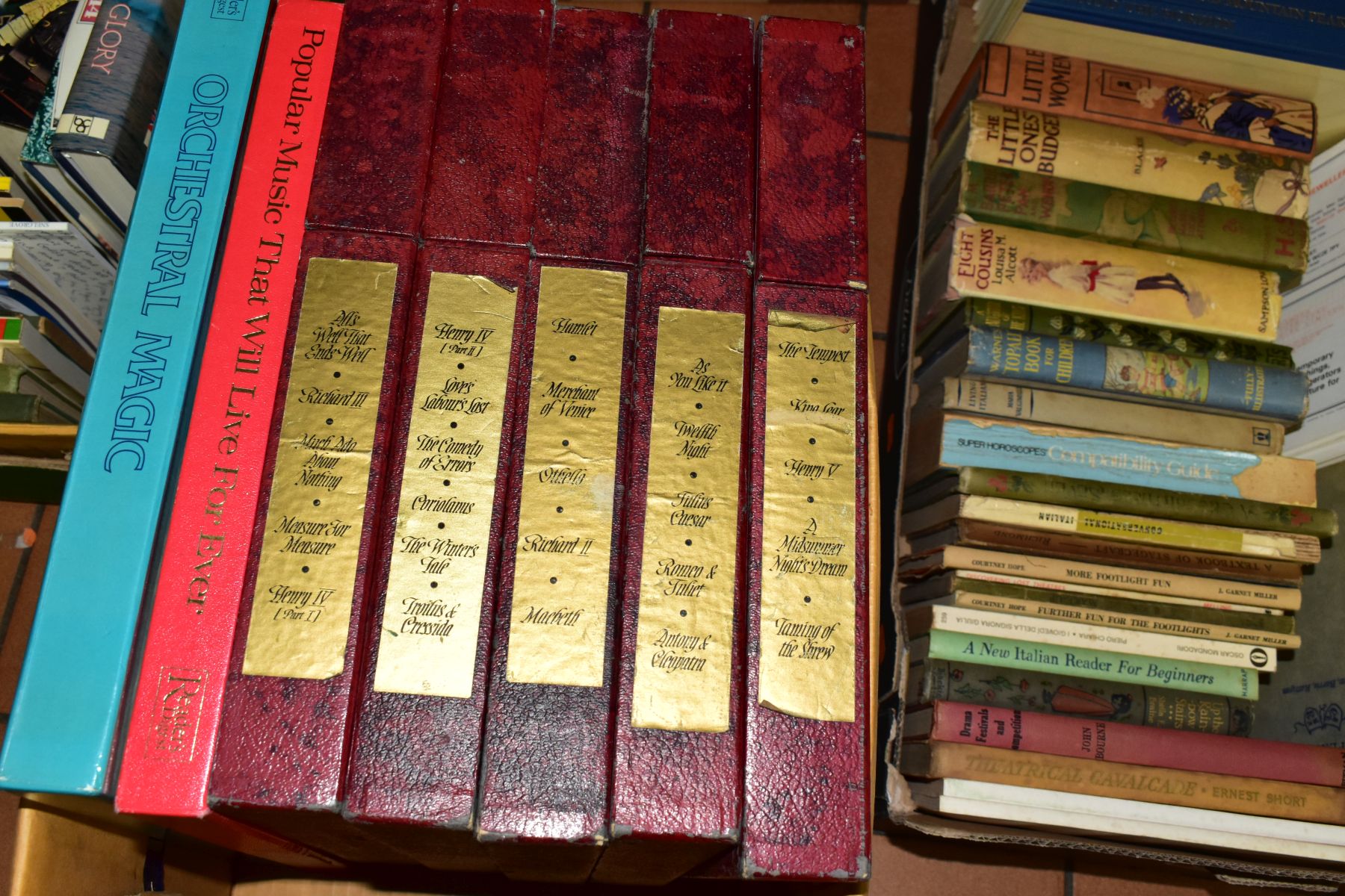 FIVE BOXES OF RECORDS, BOOKS AND EPHEMERA ETC, records include 'Living Shakespeare' a five volume - Image 4 of 9