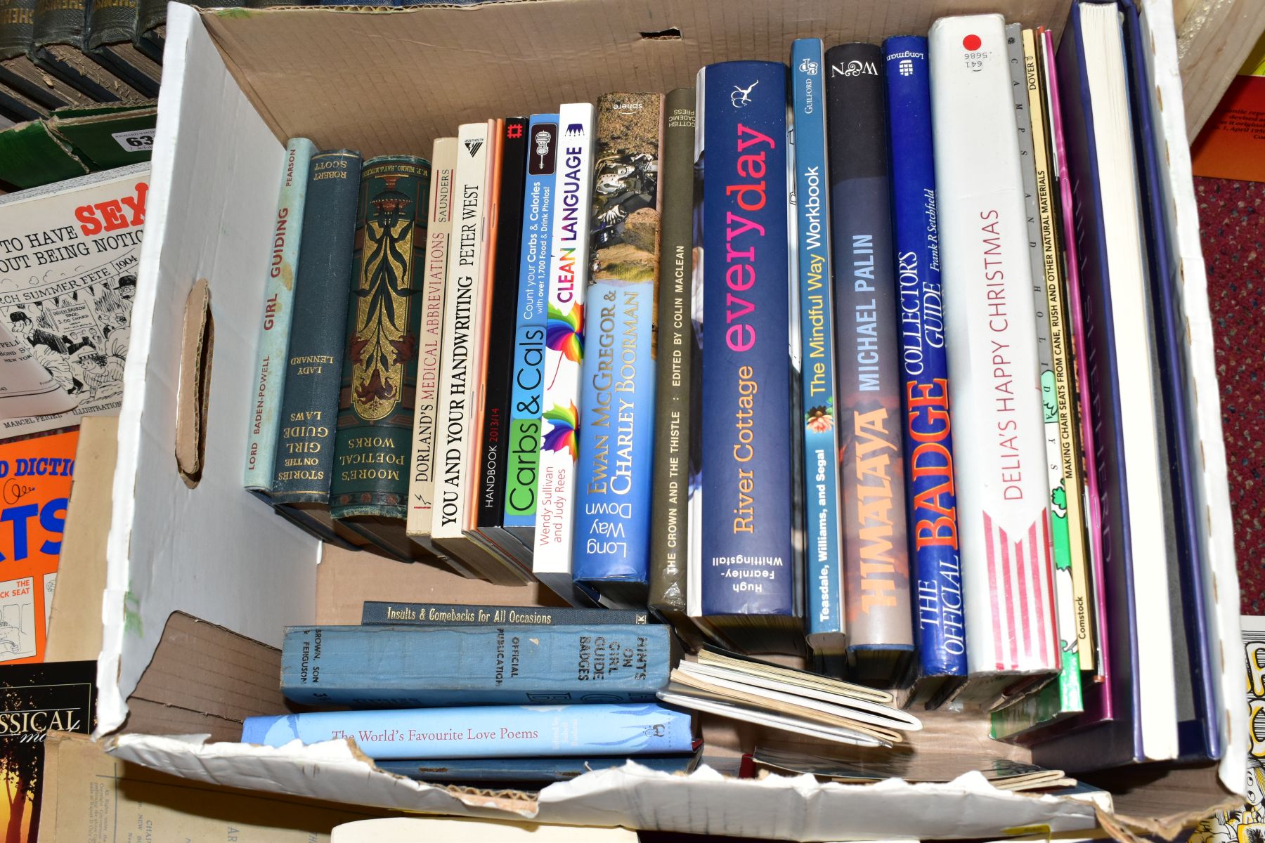 SEVEN BOXES OF BOOKS ETC, subjects include cookery - James Martin, River Cottage, Vefa's Cottage, - Image 2 of 10