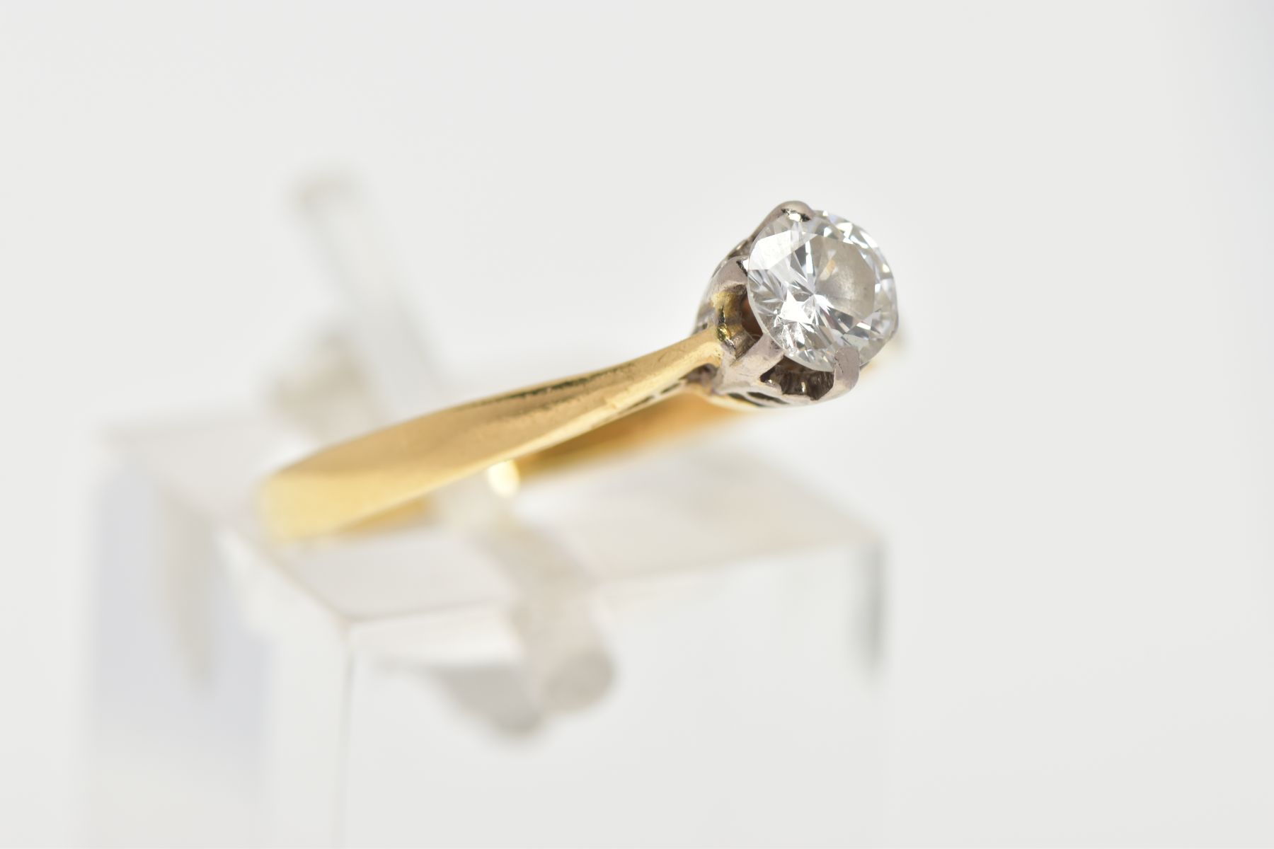 A DIAMOND SOLITAIRE RING, a round brilliant cut diamond, approximate total diamond weight 0.40ct, - Image 4 of 4