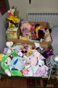 A COLLECTION OF ASSORTED SOFT TOYS AND DOLLS ETC., modern soft toys to include Steiff Baby & Cosy