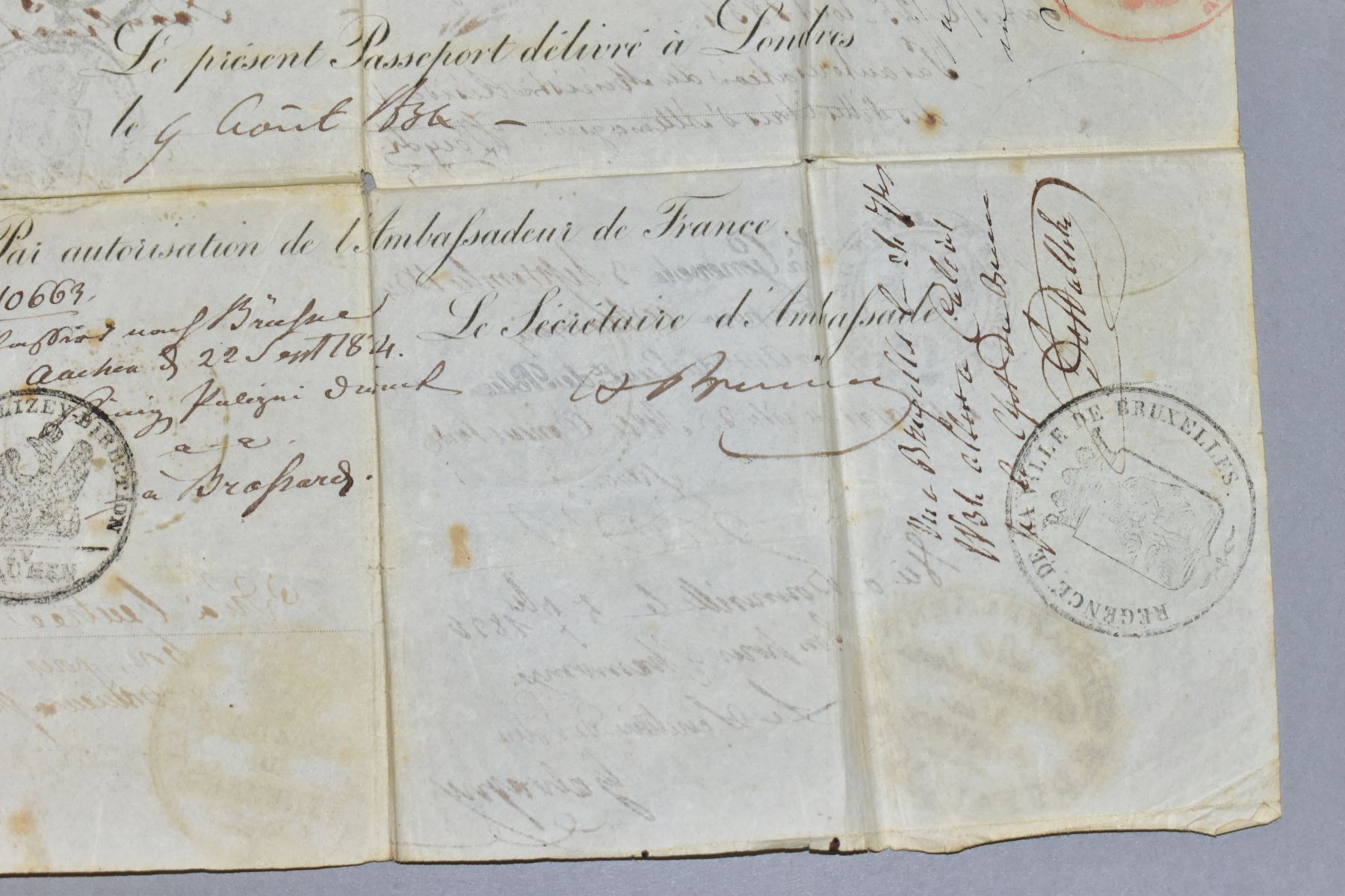 EPHEMERA, A diplomatic document from circa 1834 with the legend 'Au Nom Du Roi' (In the Name of - Image 7 of 12