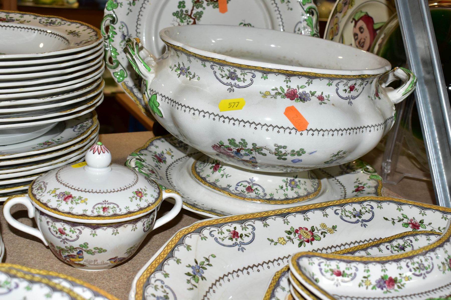 A ONE HUNDRED AND FORTY FOUR PIECE COPELANDS SPODE CHELSEA PATTERN DINNER SERVICE, backstamps - Image 9 of 28