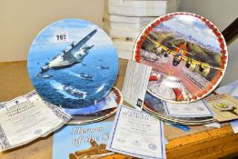 FIVE BOXED REMEMBRANCE AND WORLD WAR TWO THEMED COLLECTORS PLATES, limited editions by Wedgwood,