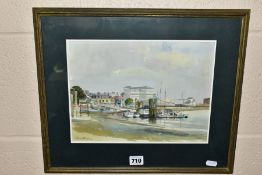 JACK POUNTNEY (1921-1977) 'THE THAMES AT HAMMERSMITH), a study of the river at low tide, signed