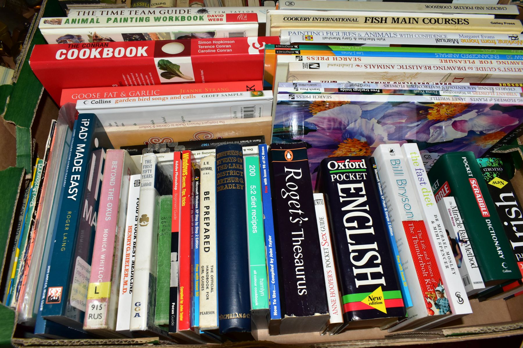 SEVEN BOXES OF BOOKS ETC, subjects include cookery - James Martin, River Cottage, Vefa's Cottage, - Image 5 of 10