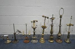 EIGHT VARIOUS VINTAGE TABLE LAMPS, of various styles, ages, materials, and country of origin (