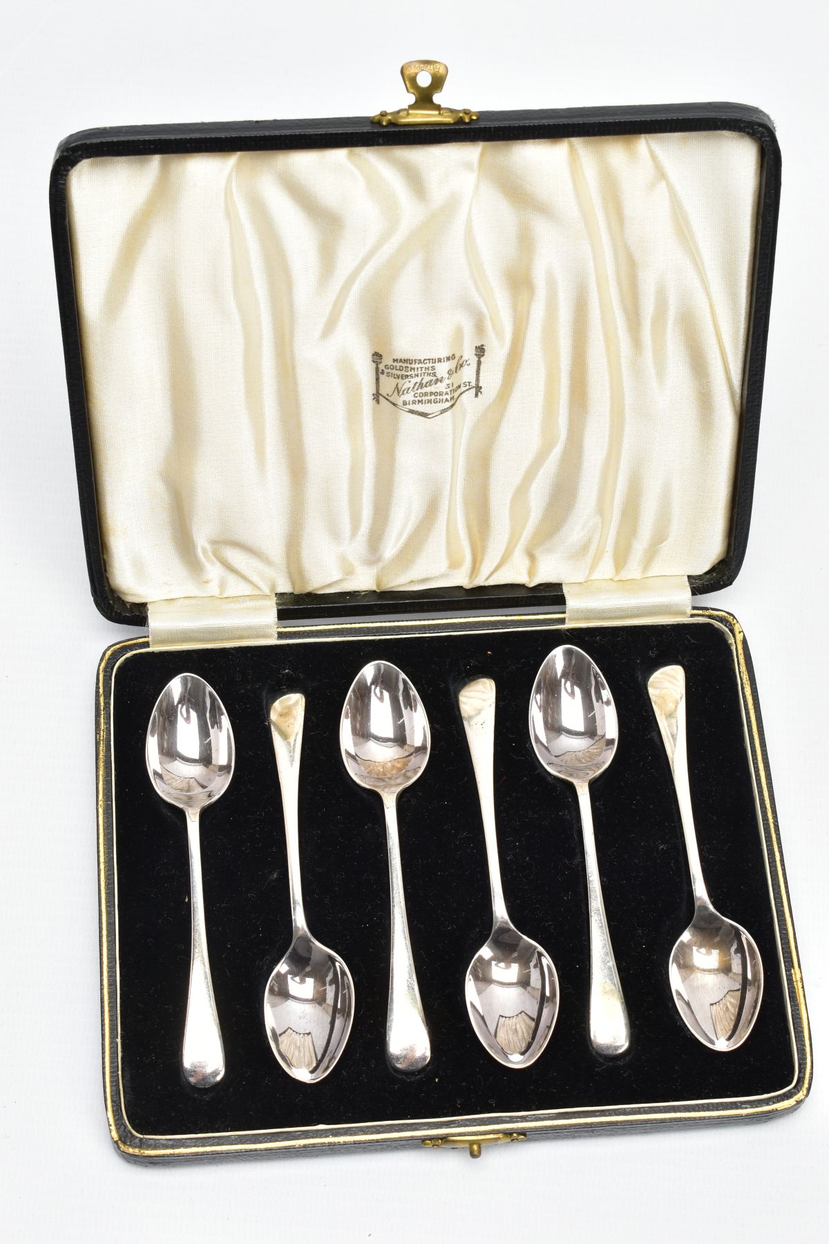 A CASED SET OF SIX SILVER TEASPOONS, each of an old English pattern, hallmarked 'T Wilkinson & Sons'