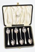 A CASED SET OF SIX SILVER TEASPOONS, each of an old English pattern, hallmarked 'T Wilkinson & Sons'