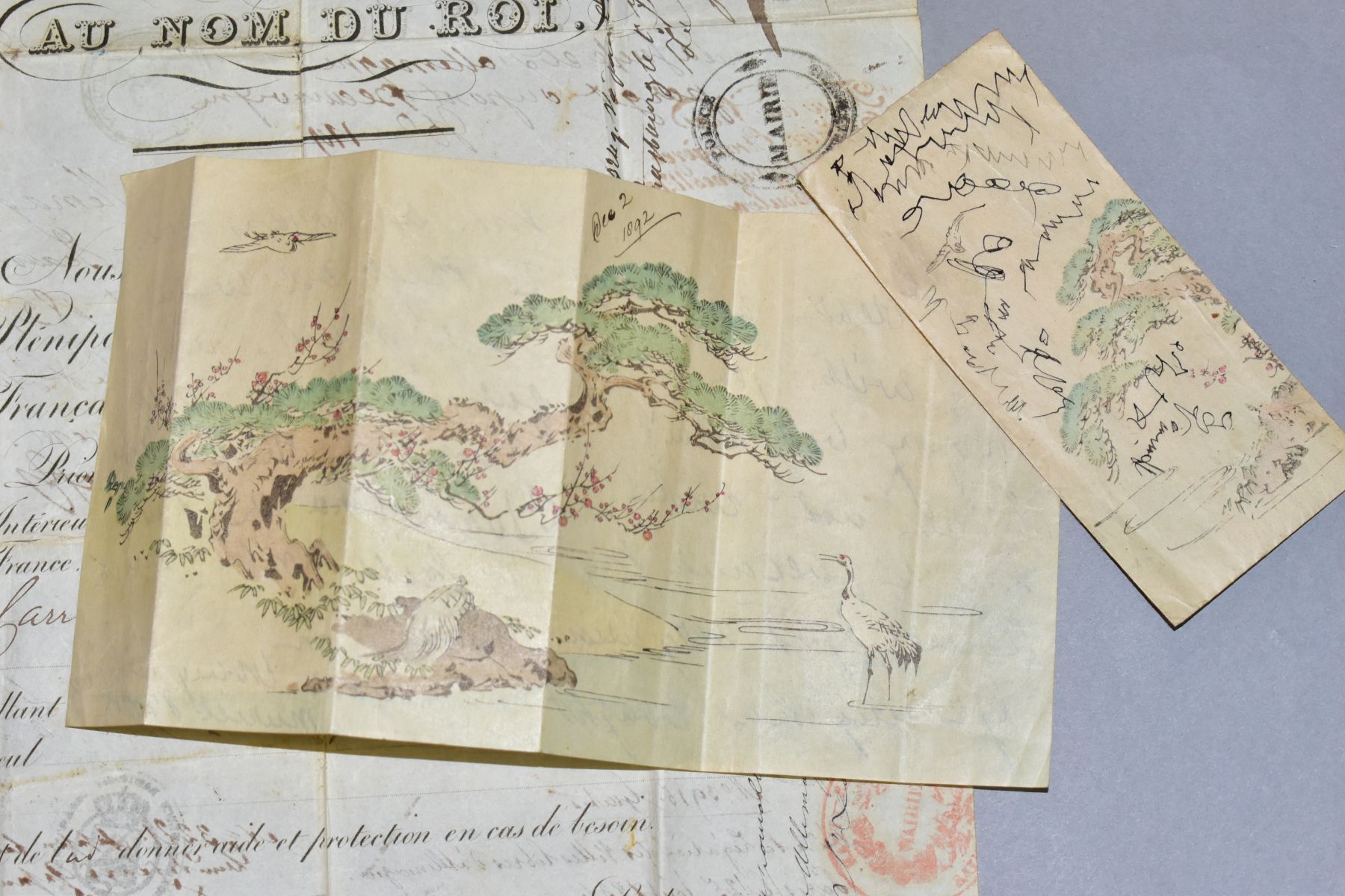 EPHEMERA, A diplomatic document from circa 1834 with the legend 'Au Nom Du Roi' (In the Name of - Image 2 of 12