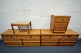 A G PLAN MODEL ALBANY TEAK BEDROOM SUITE, comprising of two low chests of seven assorted drawers,