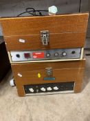 TWO COOMBER WORCESTER VINTAGE RECORD PLAYERS (both PAT pass and powering up but untested due to no