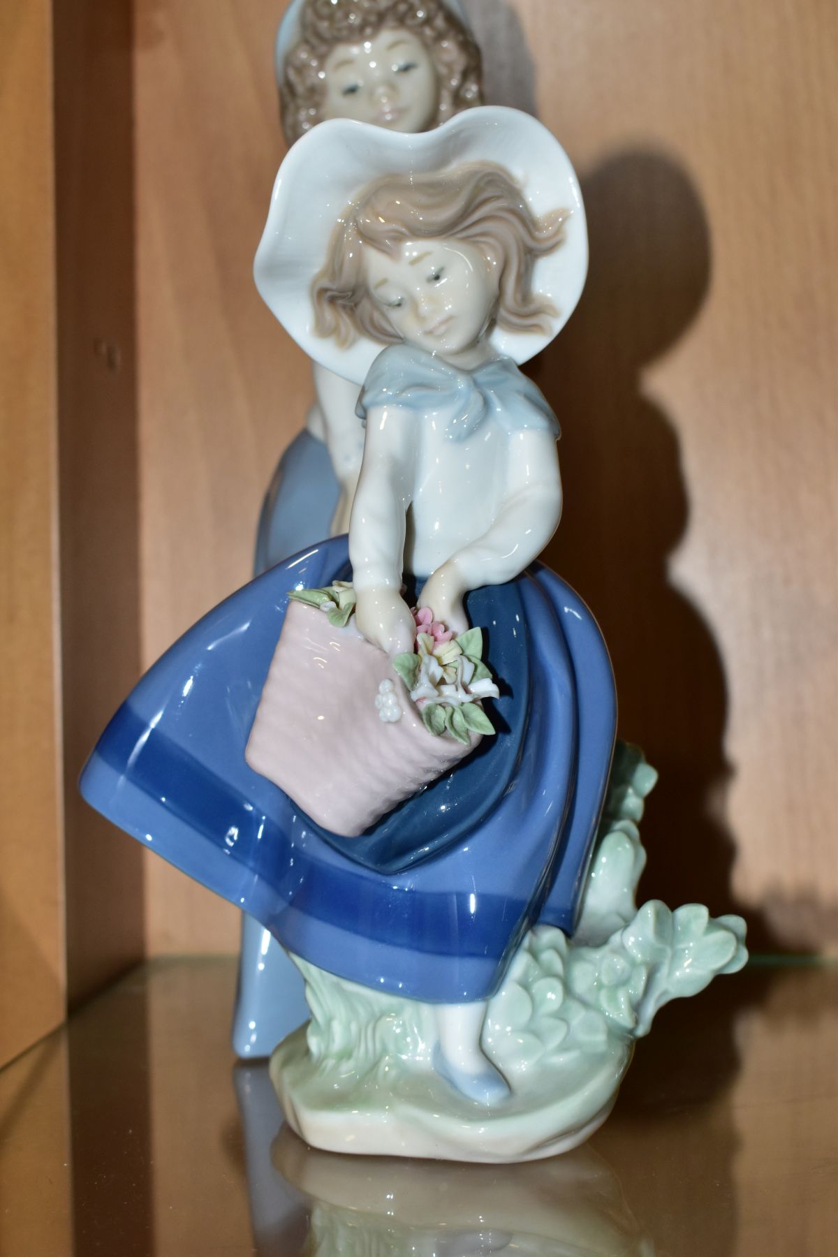 TWO LLADRO AND TWO NAO PORCELAIN FIGURES OF GIRLS, the Lladro comprising Spring is Here, model no. - Image 5 of 6