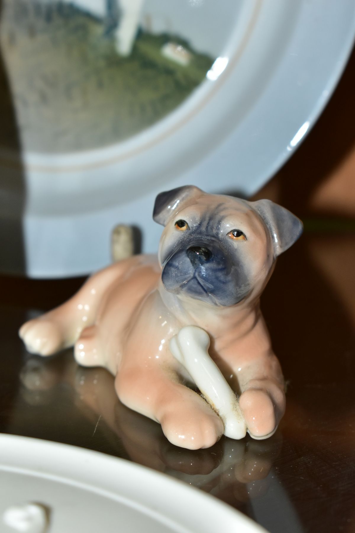 FOUR PIECES OF ROYAL COPENHAGEN PORCELAIN, comprising Amager Girl, no 1251 by Lotte Bentner, a puppy - Image 7 of 9