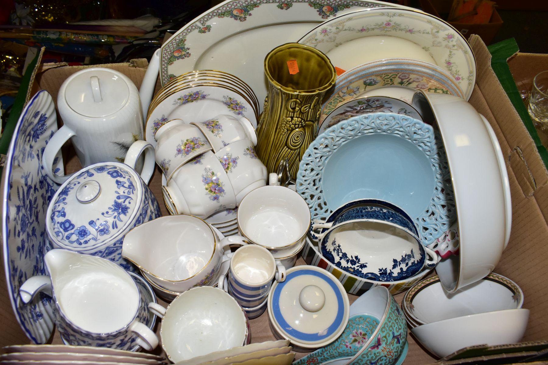 FOUR BOXES AND LOOSE CERAMICS AND GLASS WARES, to include a Royal Doulton Pretty Ladies Alexandra - Image 5 of 11