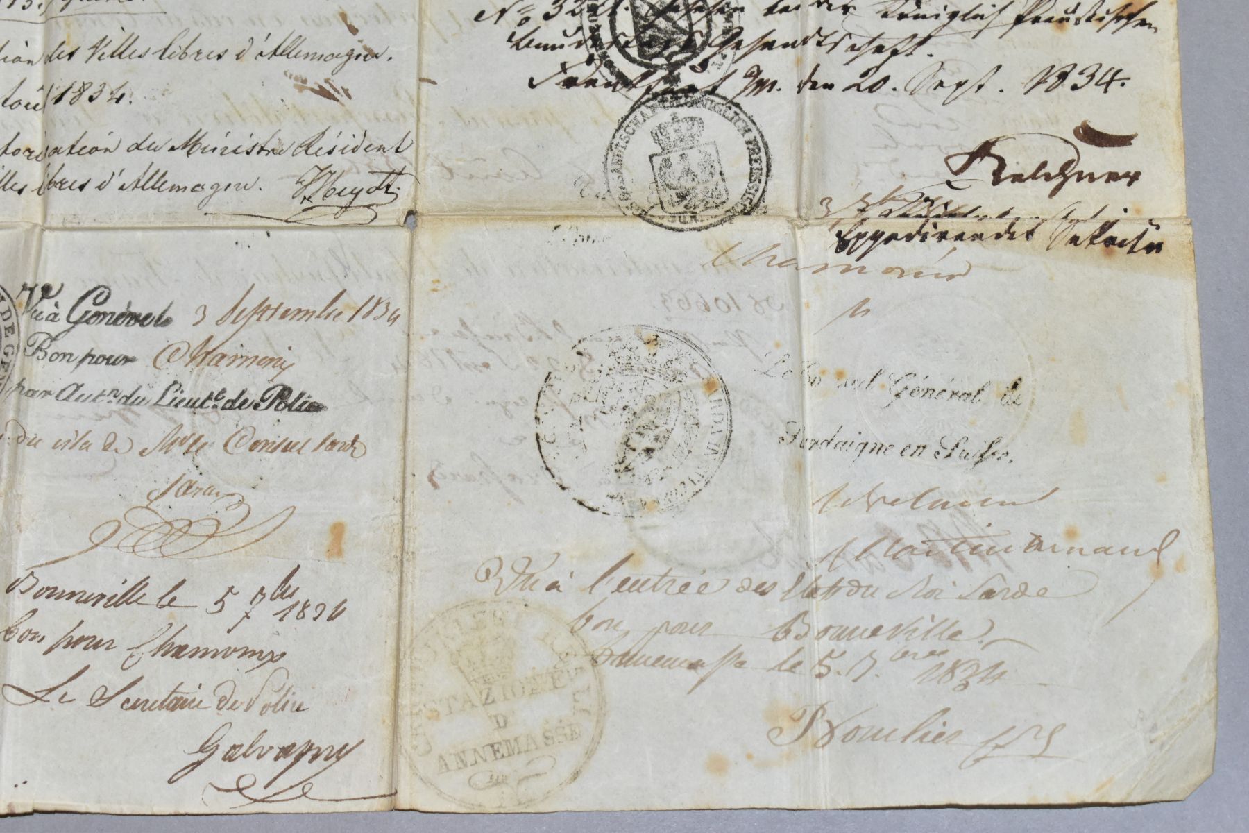 EPHEMERA, A diplomatic document from circa 1834 with the legend 'Au Nom Du Roi' (In the Name of - Image 12 of 12