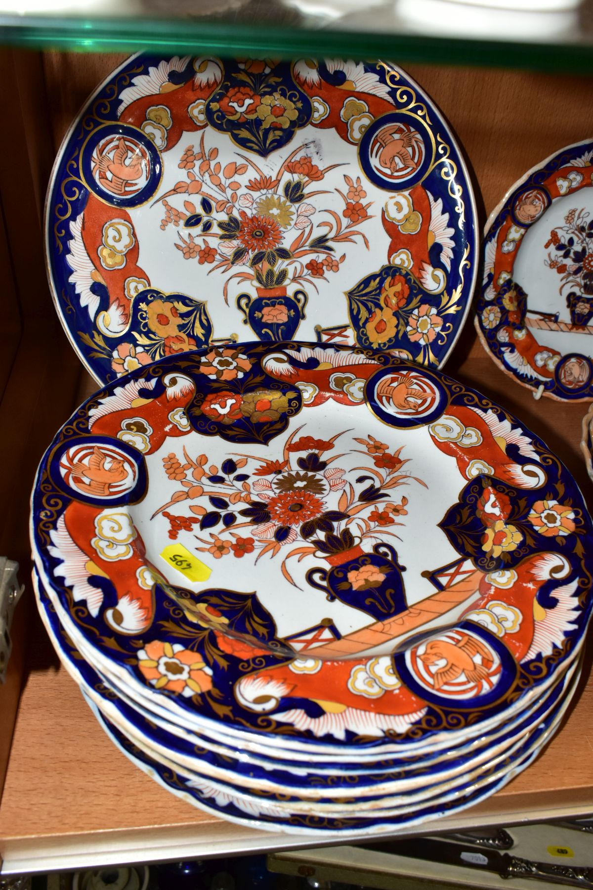 A MATCHED 19TH CENTURY IRONSTONE IMARI PART DINNER SERVICE, comprising Masons Ironstone twin handled - Image 2 of 12