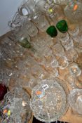 A QUANTITY OF CUT CRYSTAL AND OTHER GLASSWARES, approximately seventy pieces to include five