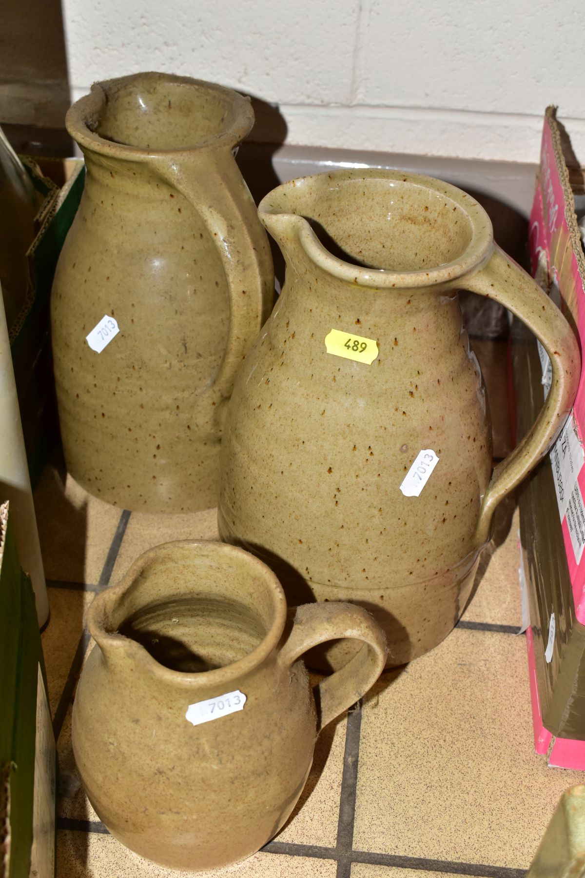 THREE BOXES AND LOOSE CERAMICS, GLASS AND METALWARES, including a French silver handled three - Image 6 of 16