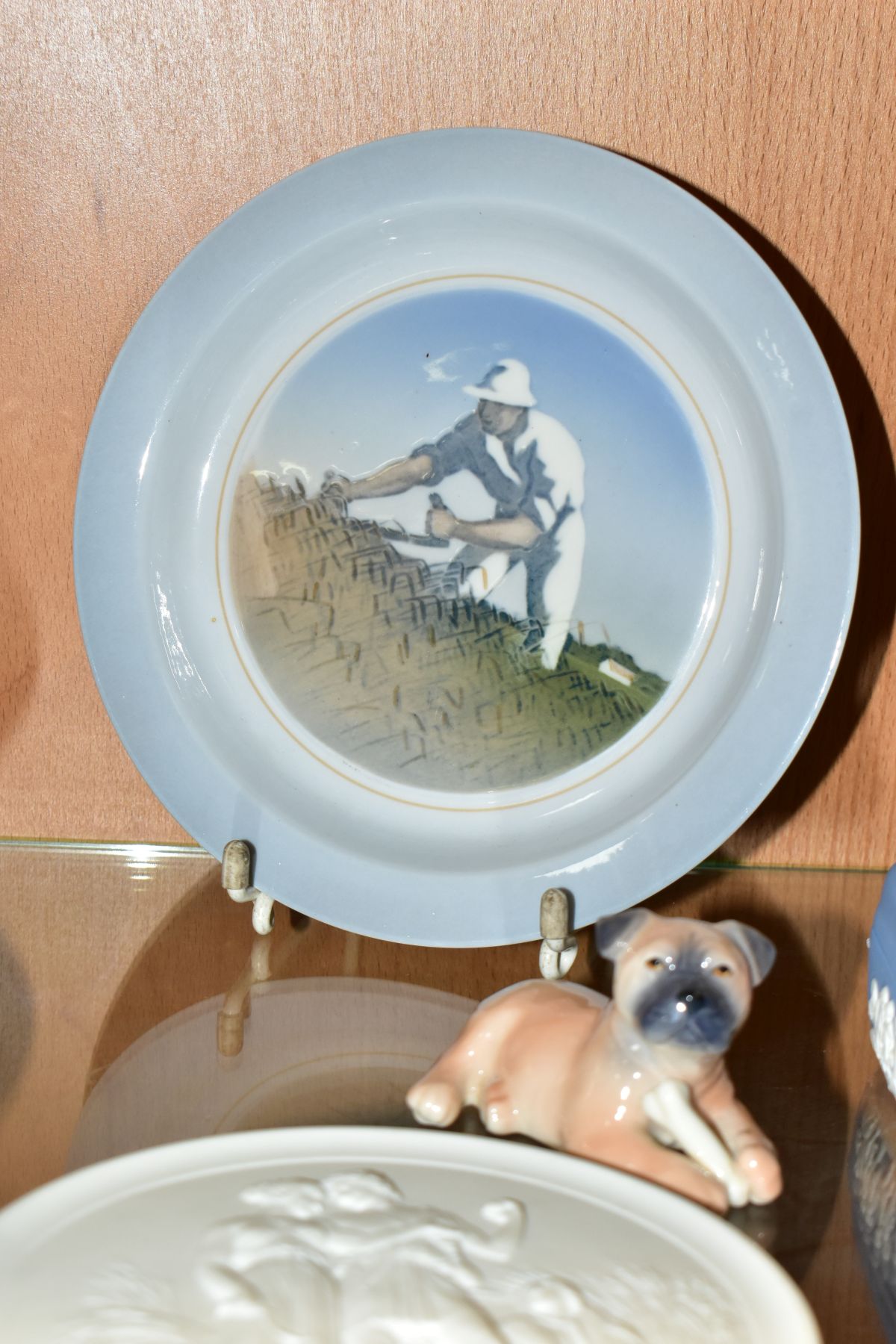 FOUR PIECES OF ROYAL COPENHAGEN PORCELAIN, comprising Amager Girl, no 1251 by Lotte Bentner, a puppy - Image 5 of 9