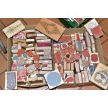 TWO BOXES OF RUBBER STAMPS, for crafting, a quantity, mainly wood mounted, to include Disney,