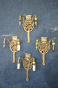 FOUR GILT FRENCH WALL SCONCES