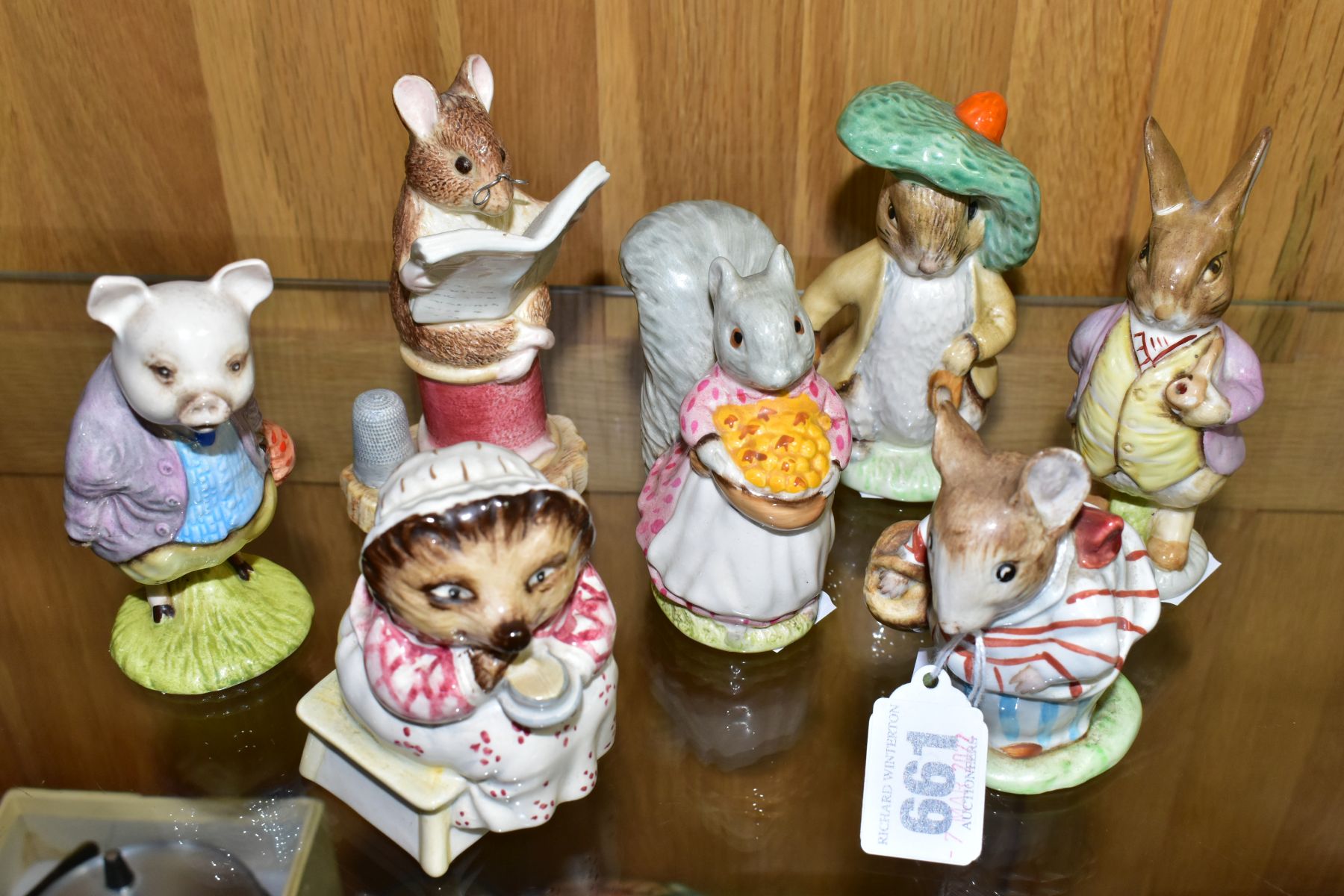 SEVEN BEATRIX POTTER FIGURES, to include Beswick Mrs Tittlemouse (small chip to ear) and Mrs Tiggy - Image 4 of 11