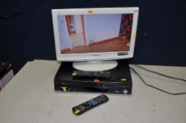 A PANASONIC TX-L19X10BW 19in TV with remote and a Panasonic DVD Video recorder with remote (both PAT