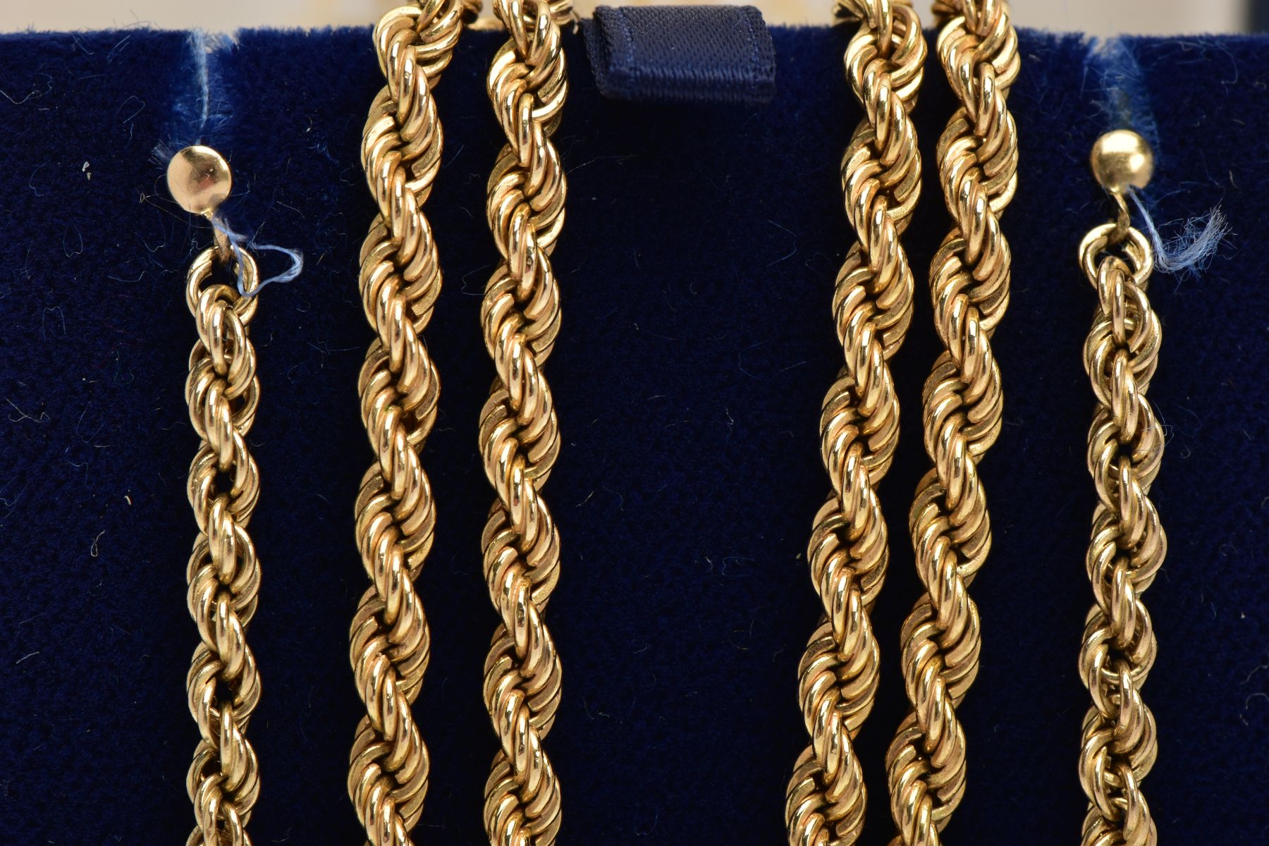 A 9CT GOLD ROPE TWIST CHAIN AND MATCHING EARRINGS, the chain fitted with a spring clasp, - Image 2 of 3