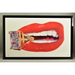 RORY HANCOCK (WALES 1987)'ROCK CANDY', a signed limited edition print of a mouth and a diamond ring,