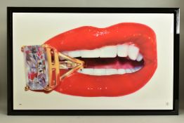 RORY HANCOCK (WALES 1987)'ROCK CANDY', a signed limited edition print of a mouth and a diamond ring,