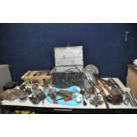 A COLLECTION OF VINTAGE CAR PARTS possibly all from a Morris Minor these include two Morris Minor