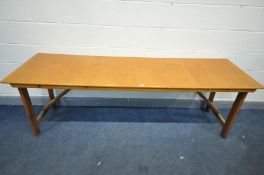 A BESPOKE FOLDING TRESTLE TABLE, length 215cm x 60cm x height 77cm
