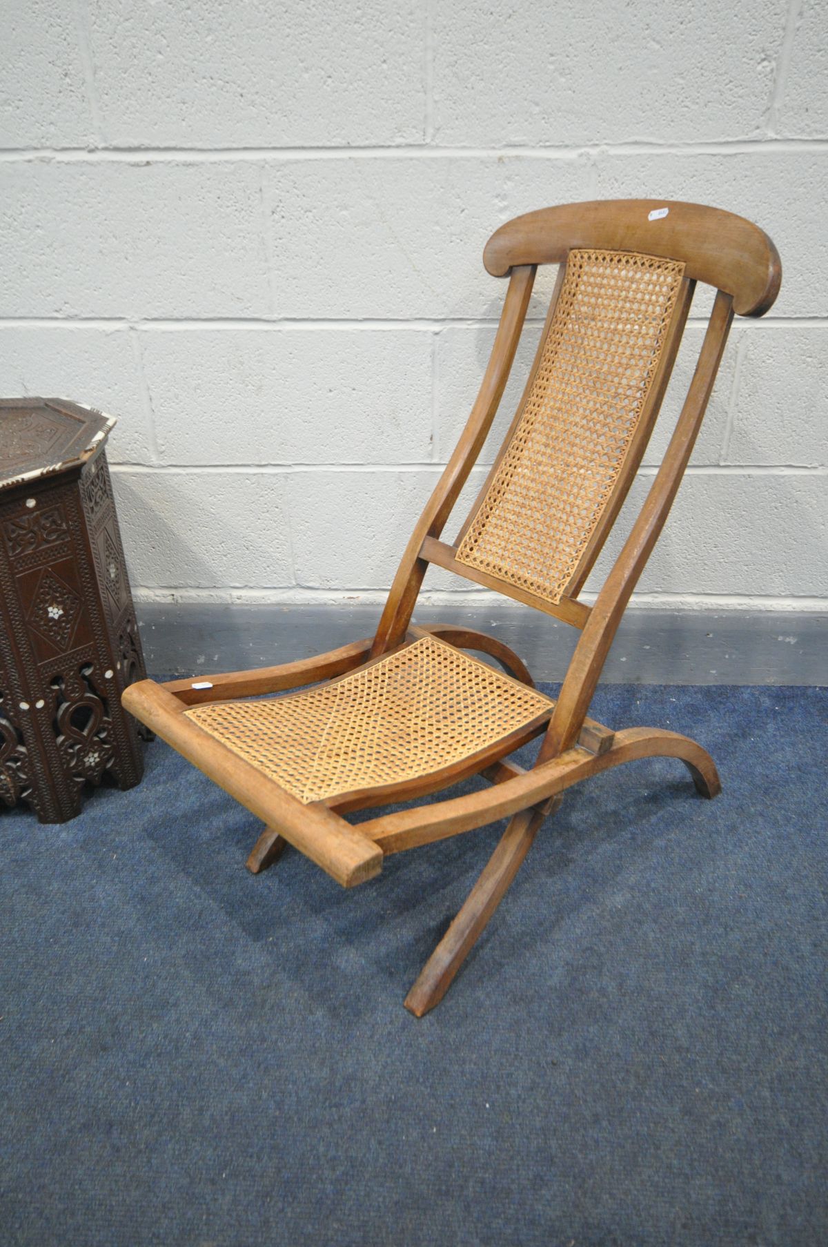 A MOORISH OCTAGONAL OCCASIONAL TABLE, diameter 36cm x height 53cm (condition:-historical crack to - Image 4 of 5