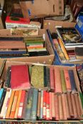 SIX BOXES OF VINTAGE BOOKS, to include H G Wells by Odhams press, The complete Prefaces of George