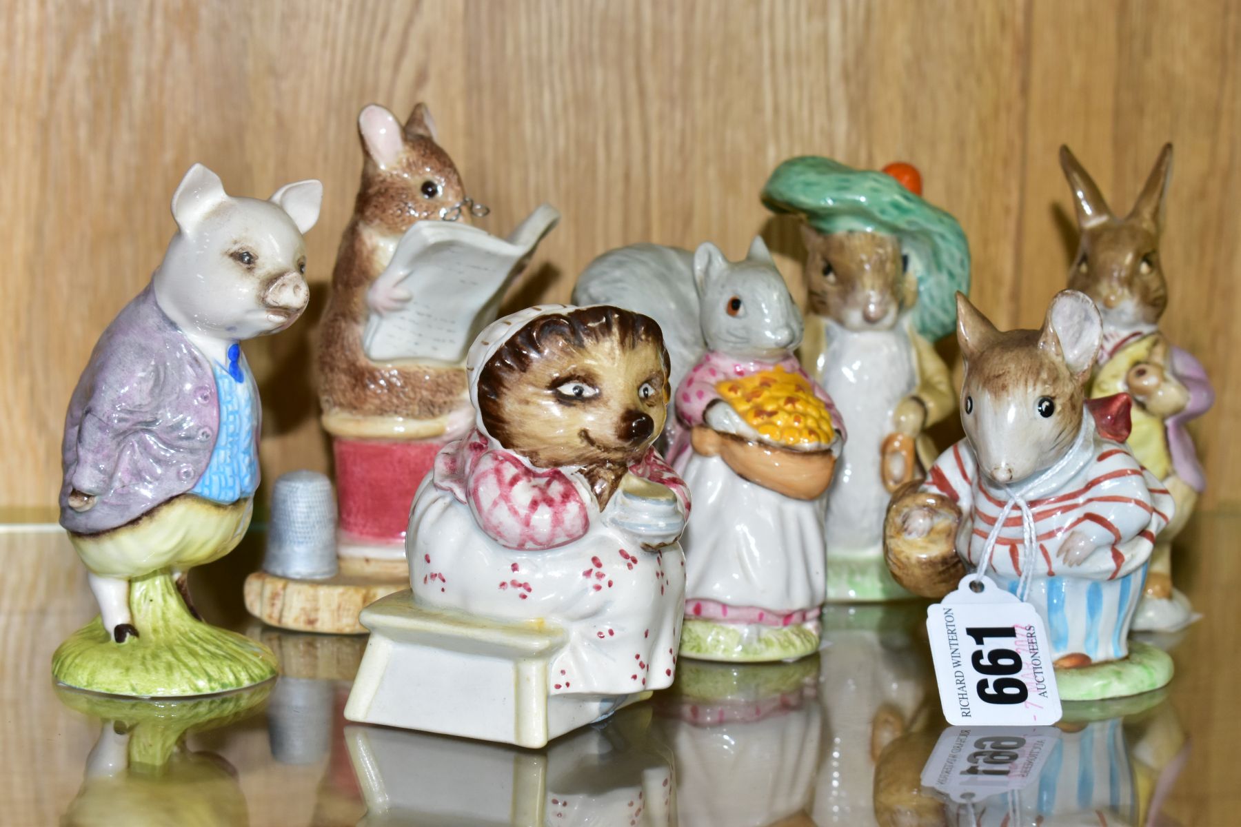 SEVEN BEATRIX POTTER FIGURES, to include Beswick Mrs Tittlemouse (small chip to ear) and Mrs Tiggy - Image 2 of 11