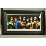 ALEX ROSS (AMERICAN CONTEMPORARY) 'ORIGINAL SEVEN' portraits of Green Lantern, Flash, Superman,