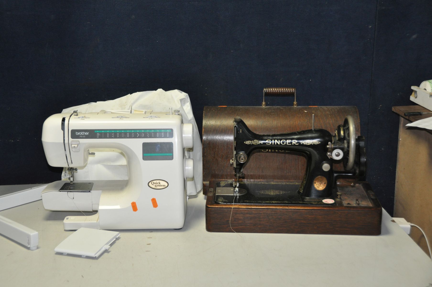 A BROTHER PS33 SEWING MACHINE (no treadle or power cable so untested), a Status pedestal fan (PAT - Image 2 of 3