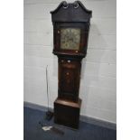 GEORGE PAYNE OF LUDLOW, A GEORGE III OAK AND MAHOGANY EIGHT DAY LONGCASE CLOCK, the hood with a swan